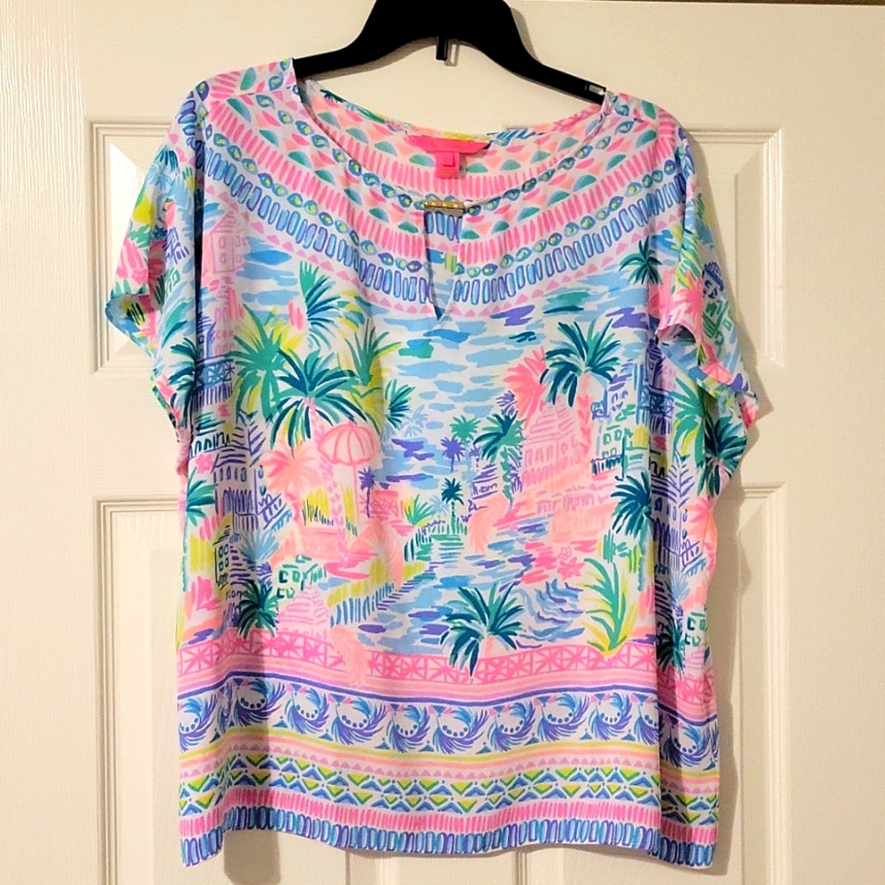 Lilly Pulitzer Manda Top Private Island Size Large